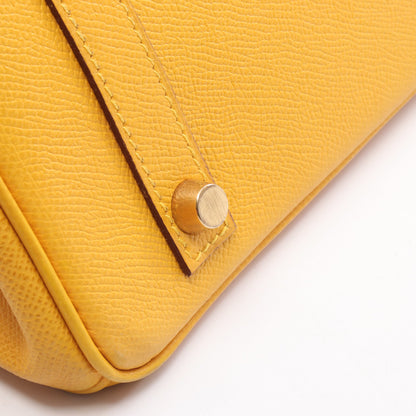 バーキン30 ハンドバッグ クシュベル イエロー ブルー ゴールド金具 ○Z刻印 エルメス バッグ HERMES