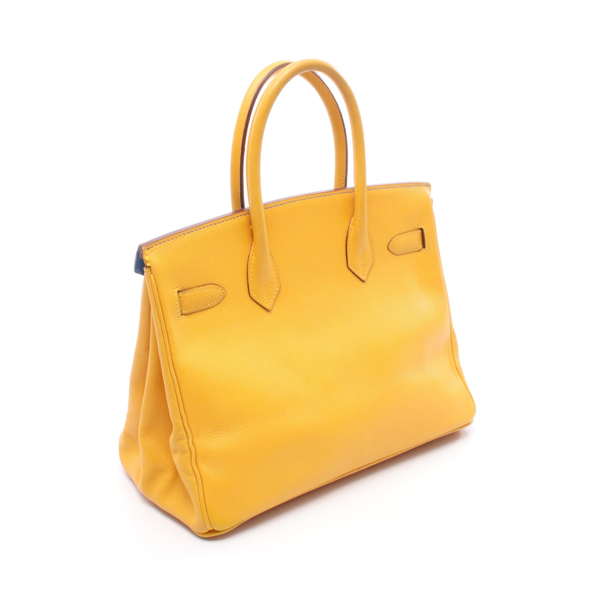 バーキン30 ハンドバッグ クシュベル イエロー ブルー ゴールド金具 ○Z刻印 エルメス バッグ HERMES