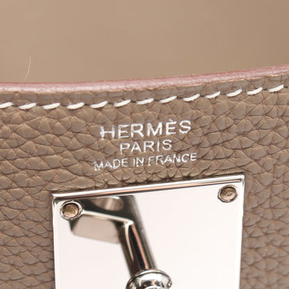 ケリーアッカドPM エトゥープ ボディバッグ トゴ グレーブラウン シルバー金具 W刻印 エルメス バッグ HERMES
