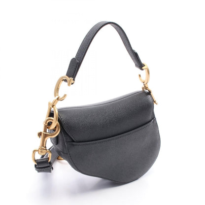 SADDLE サドル ハンドバッグ レザー ブラック 2WAY クリスチャンディオール バッグ Christian Dior