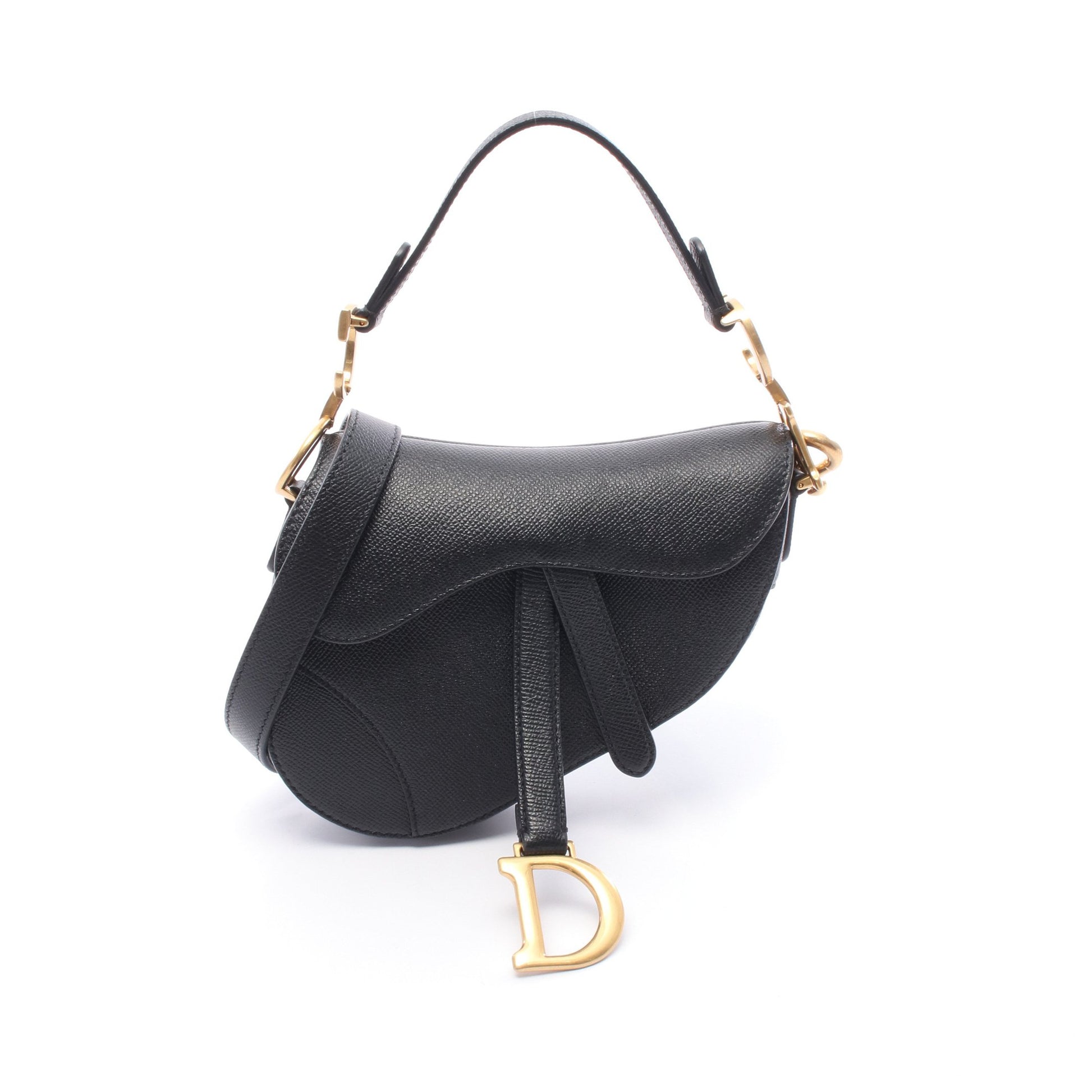 SADDLE サドル ハンドバッグ レザー ブラック 2WAY クリスチャンディオール バッグ Christian Dior