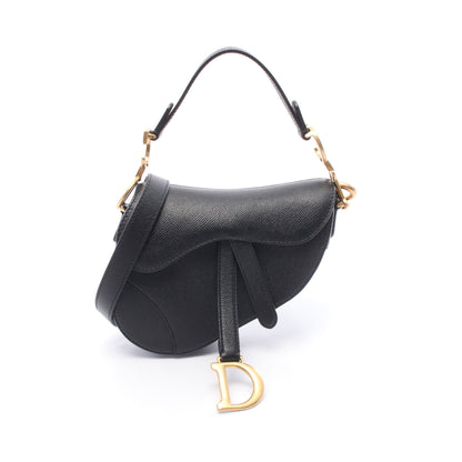 SADDLE サドル ハンドバッグ レザー ブラック 2WAY クリスチャンディオール バッグ Christian Dior