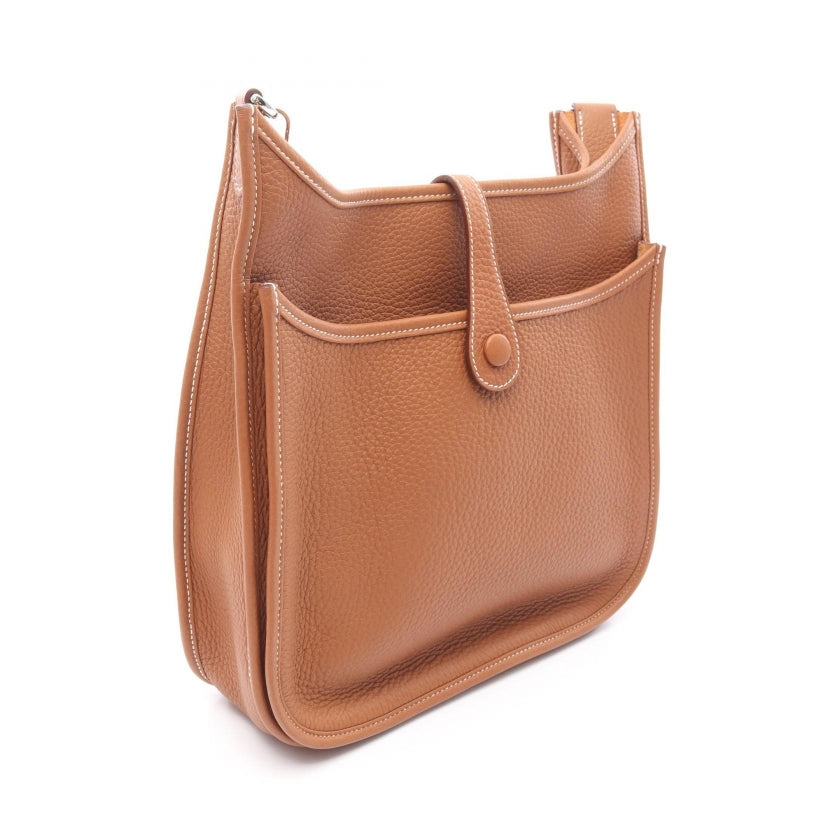 エヴリン 3 トロワ PM ゴールド ショルダーバッグ トリヨンクレマンス ブラウン シルバー金具 W刻印 エルメス バッグ HERMES