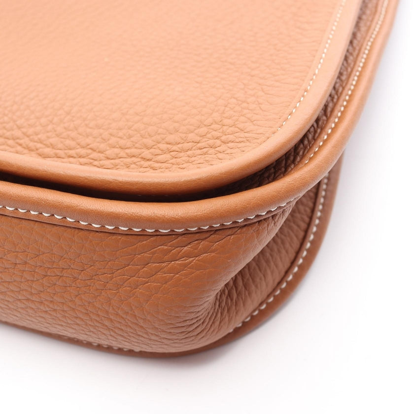 エヴリン 3 トロワ PM ゴールド ショルダーバッグ トリヨンクレマンス ブラウン シルバー金具 W刻印 エルメス バッグ HERMES