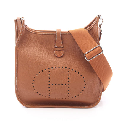 エヴリン 3 トロワ PM ゴールド ショルダーバッグ トリヨンクレマンス ブラウン シルバー金具 W刻印 エルメス バッグ HERMES