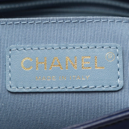 CHANEL19 マトラッセ チェーンショルダーバッグ ラムスキン ブルー ライトブルー ゴールド金具 シャネル バッグ CHANEL
