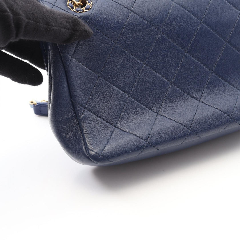 CHANEL19 マトラッセ チェーンショルダーバッグ ラムスキン ブルー ライトブルー ゴールド金具 シャネル バッグ CHANEL