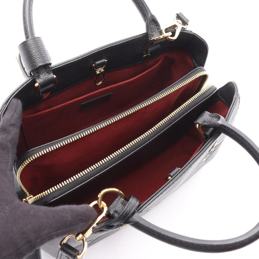 モンテーニュBB バイカラーモノグラムアンプラント ハンドバッグ レザー ブラック ベージュ 2WAY ルイヴィトン バッグ LOUIS VUITTON