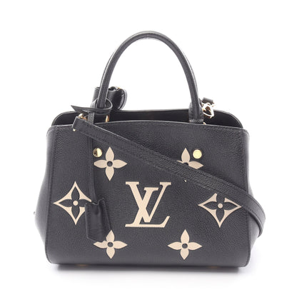 モンテーニュBB バイカラーモノグラムアンプラント ハンドバッグ レザー ブラック ベージュ 2WAY ルイヴィトン バッグ LOUIS VUITTON