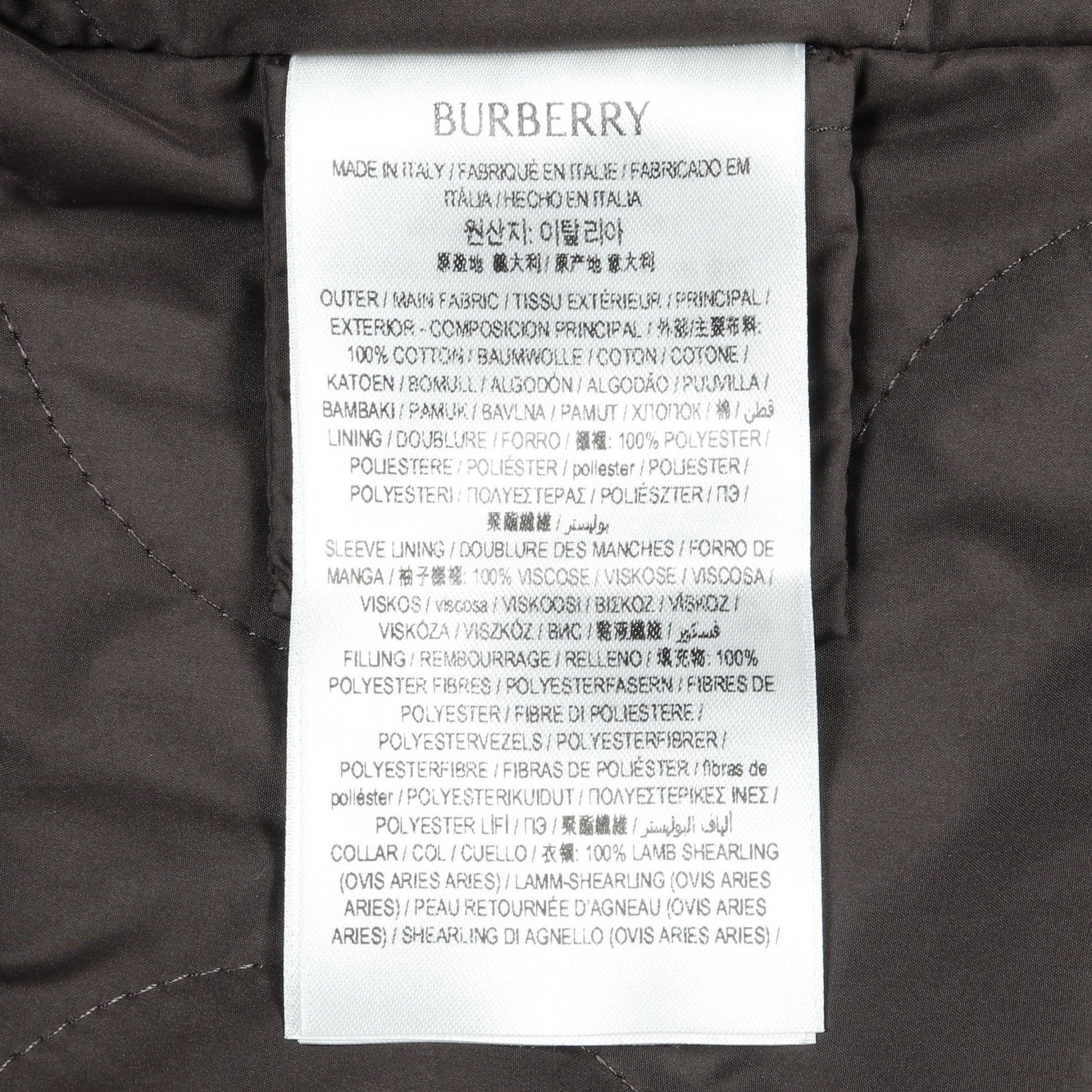 ボンバージャケット コットン カーキグリーン ムートン切替 バーバリー アウター BURBERRY
