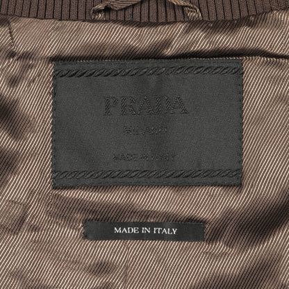 ブルゾン チェック ナイロン カーキグリーン ブラウン 中綿 プラダ アウター PRADA