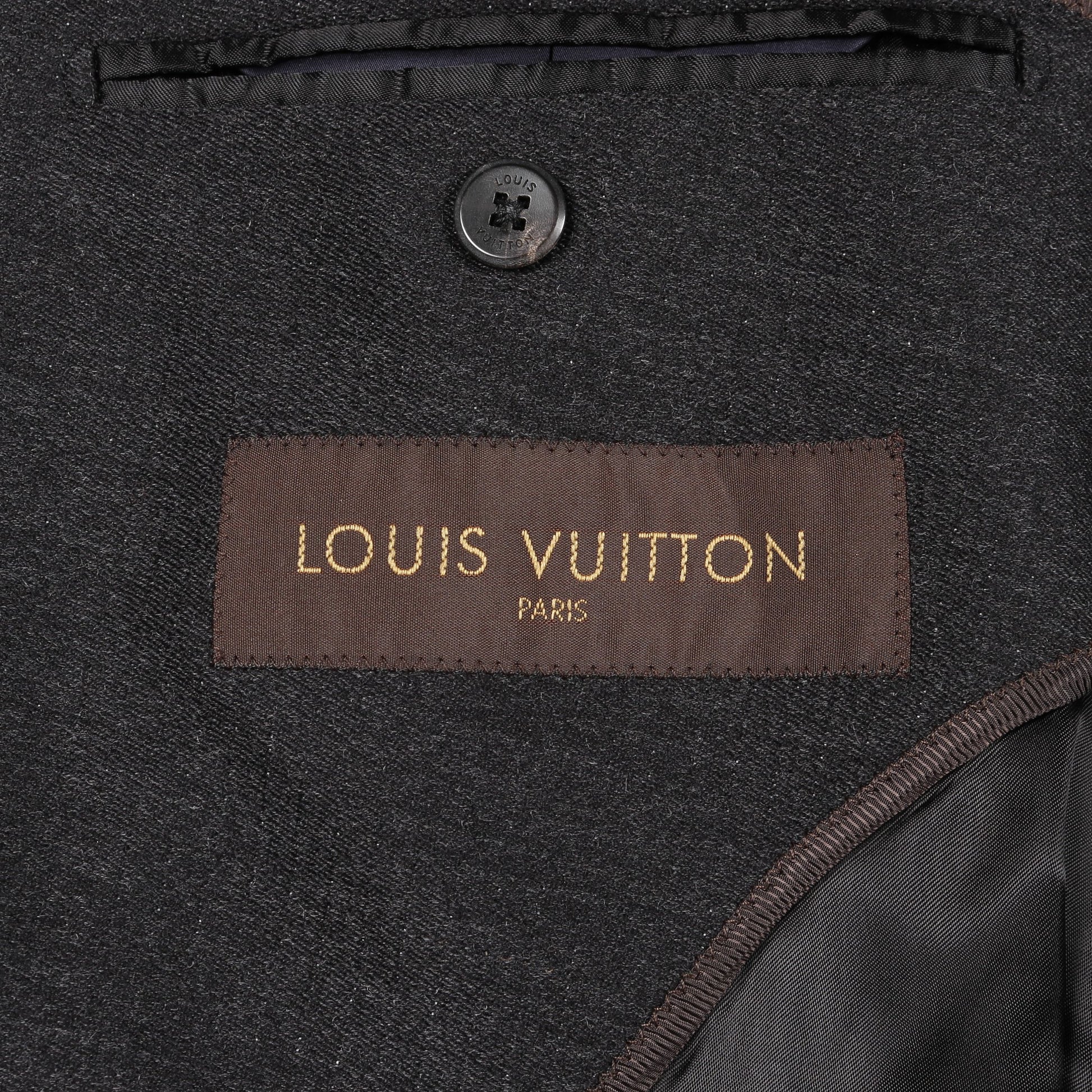 チェスターコート ウール ダークグレー ダブルブレスト ルイヴィトン アウター LOUIS VUITTON
