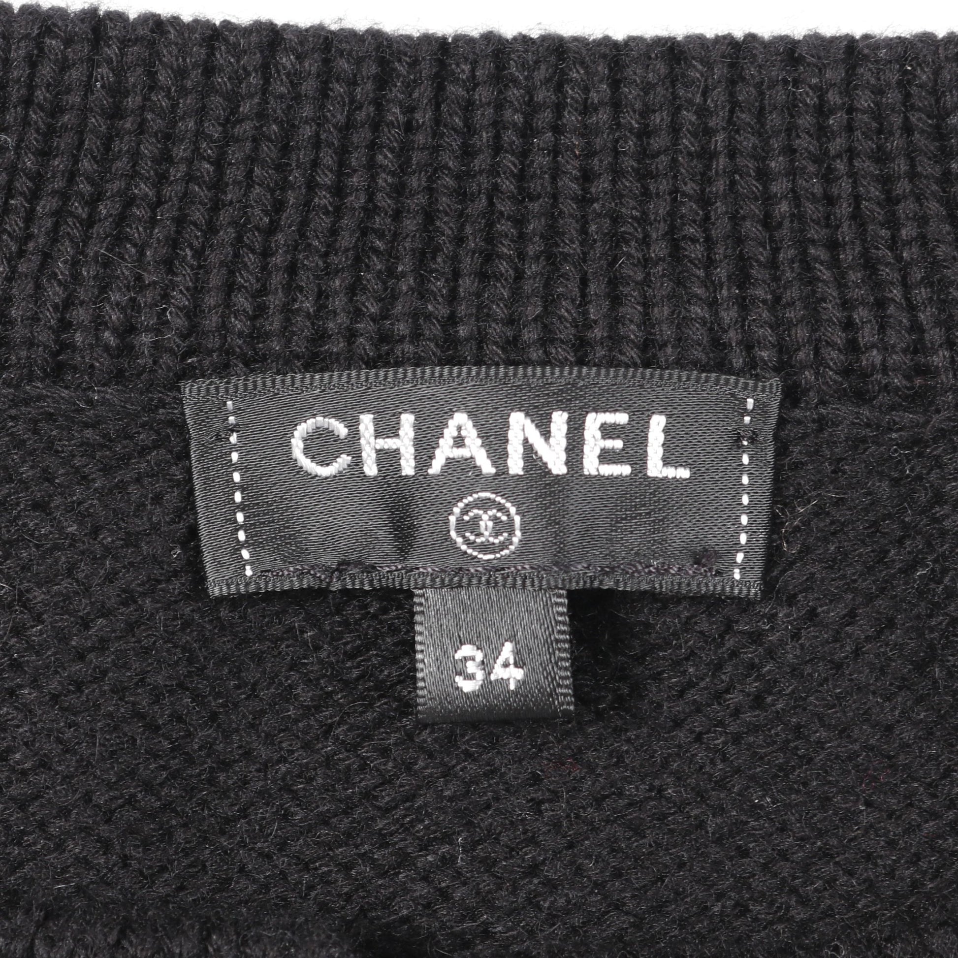 ココマーク クローバー クロップド ニット カーディガン カシミヤ コットン ブラック ホワイト シャネル トップス CHANEL