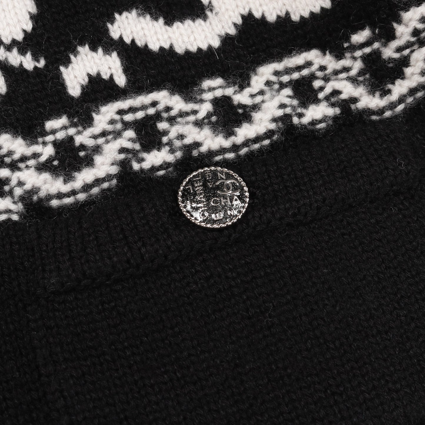 ココマーク クローバー クロップド ニット カーディガン カシミヤ コットン ブラック ホワイト シャネル トップス CHANEL