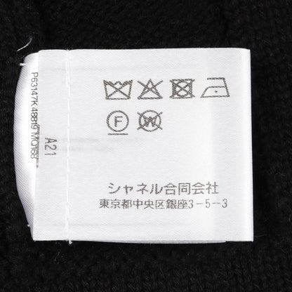 ココマーク クローバー クロップド ニット カーディガン カシミヤ コットン ブラック ホワイト シャネル トップス CHANEL