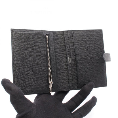 ベアンコンパクト 二つ折り財布 ヴォーエプソン ブラック シルバー金具 B刻印 エルメス 財布・小物 HERMES
