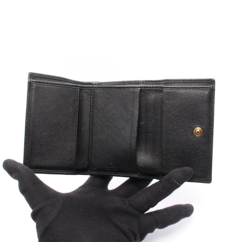 ダイアナ バンブー 三つ折り財布 レザー ブラック グッチ 財布・小物 GUCCI