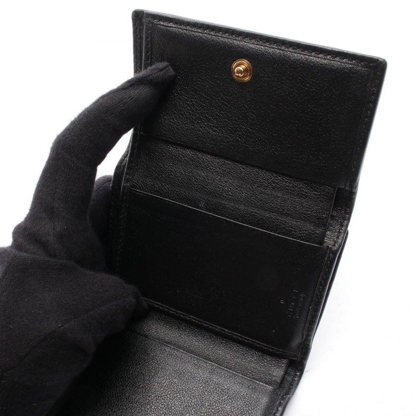 ダイアナ バンブー 三つ折り財布 レザー ブラック グッチ 財布・小物 GUCCI
