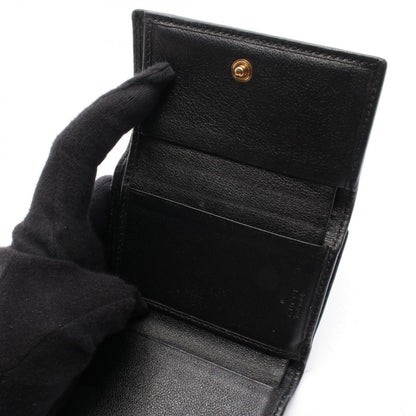 ダイアナ バンブー 三つ折り財布 レザー ブラック グッチ 財布・小物 GUCCI
