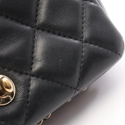 マトラッセ スモールフラップ チェーンショルダーバッグ ラムスキン ブラック ゴールド金具 シャネル バッグ CHANEL