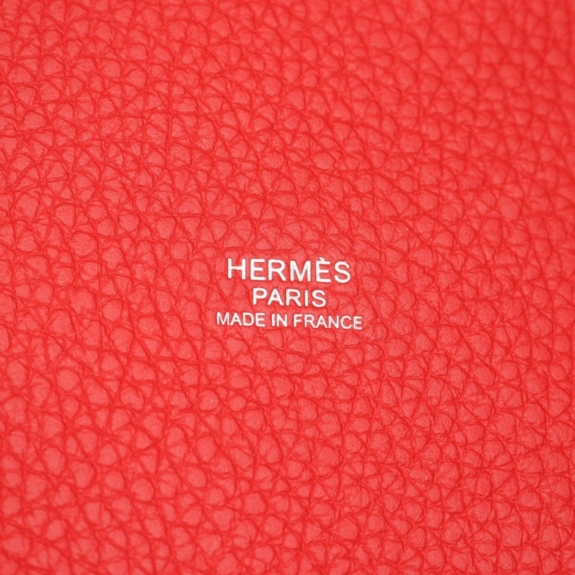 ピコタンロックMM ヴァーミリオン ハンドバッグ トリヨンクレマンス レッド シルバー金具 □R刻印 エルメス バッグ HERMES