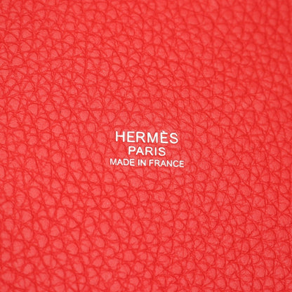 ピコタンロックMM ヴァーミリオン ハンドバッグ トリヨンクレマンス レッド シルバー金具 □R刻印 エルメス バッグ HERMES
