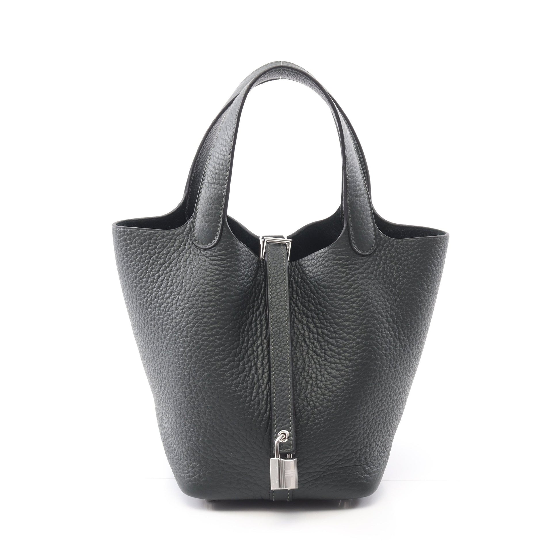 ピコタンロックPM ヴェールフォンセ ハンドバッグ トリヨンクレマンス ダークグリーン シルバー金具 K刻印 エルメス バッグ HERMES