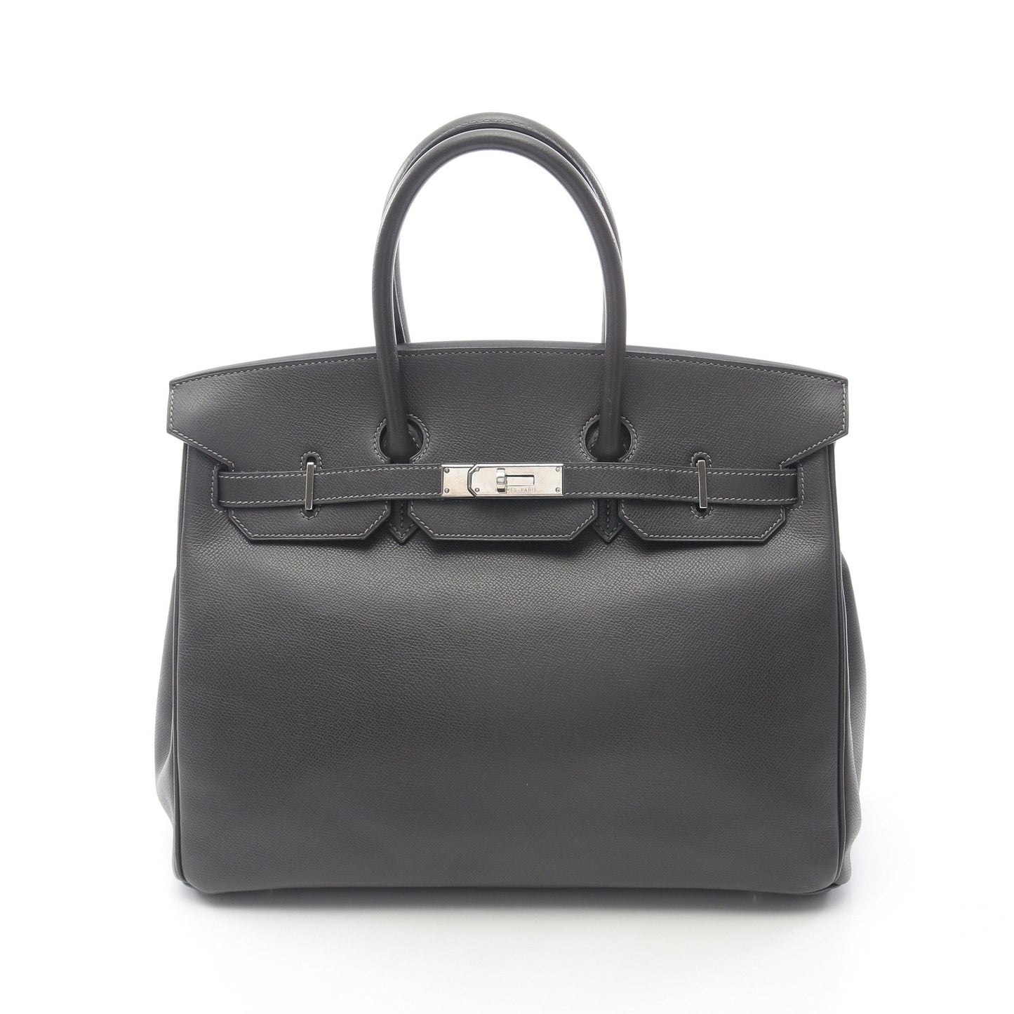 バーキン35 グラファイト ハンドバッグ クシュベル ダークグレー シルバー金具 □H刻印 エルメス バッグ HERMES