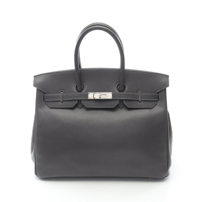 バーキン35 グラファイト ハンドバッグ クシュベル ダークグレー シルバー金具 □H刻印 エルメス バッグ HERMES