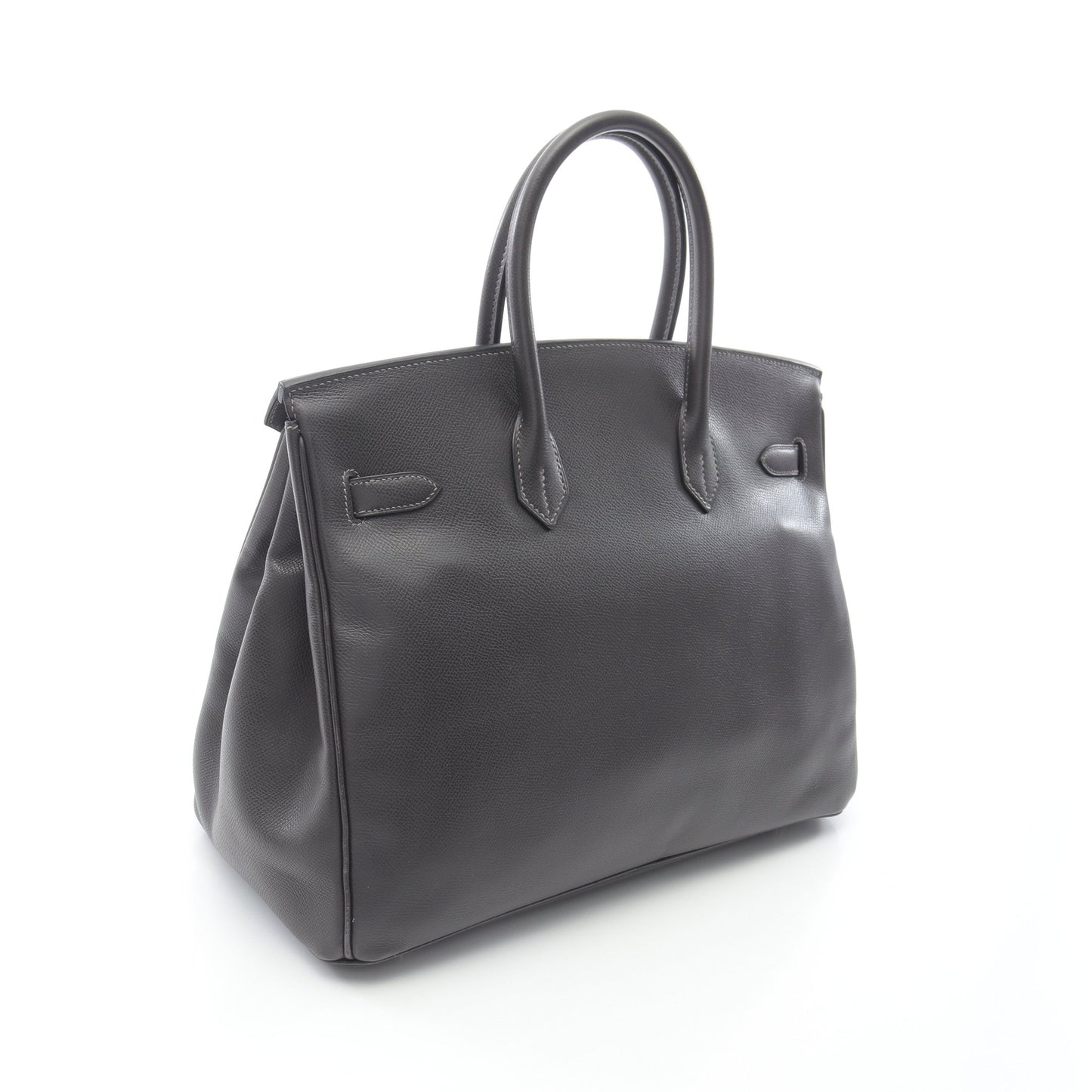 バーキン35 グラファイト ハンドバッグ クシュベル ダークグレー シルバー金具 □H刻印 エルメス バッグ HERMES
