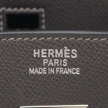 バーキン35 グラファイト ハンドバッグ クシュベル ダークグレー シルバー金具 □H刻印 エルメス バッグ HERMES