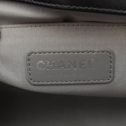 ボーイシャネル シェブロン Vステッチ チェーンショルダーバッグ レザー ブラック シルバー金具 シャネル バッグ CHANEL