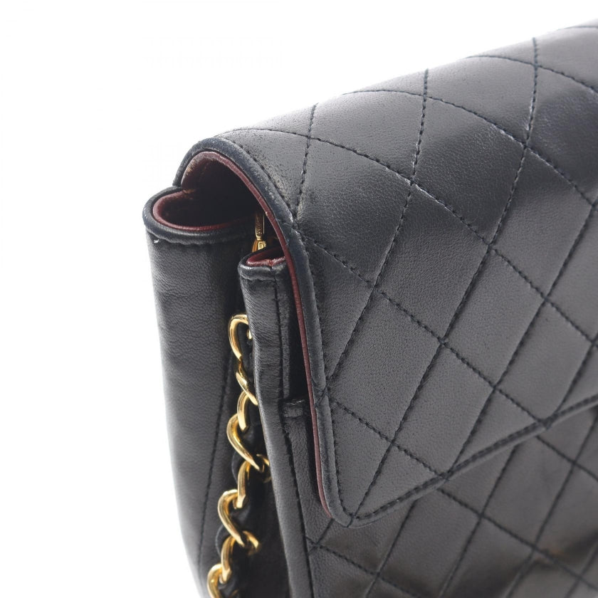 マトラッセ サークルココ チェーンショルダーバッグ ラムスキン ブラック ゴールド金具 ヴィンテージ シャネル バッグ CHANEL