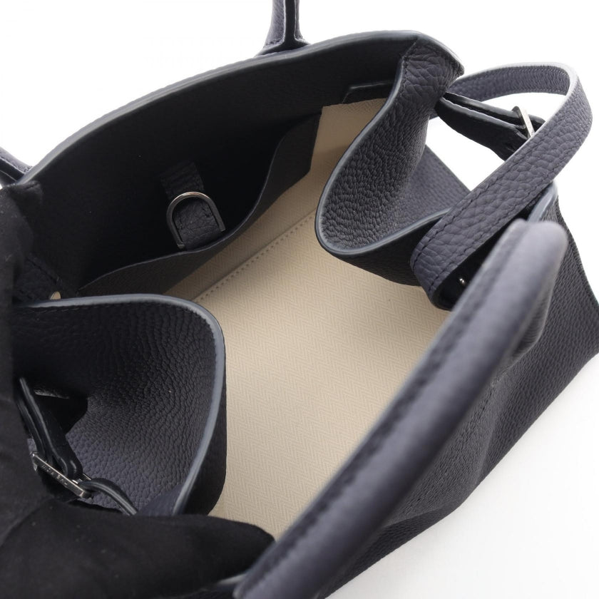 SOFT MARGAUX 10 マルゴー ハンドバッグ レザー ダークネイビー 2WAY ザロウ バッグ THE ROW