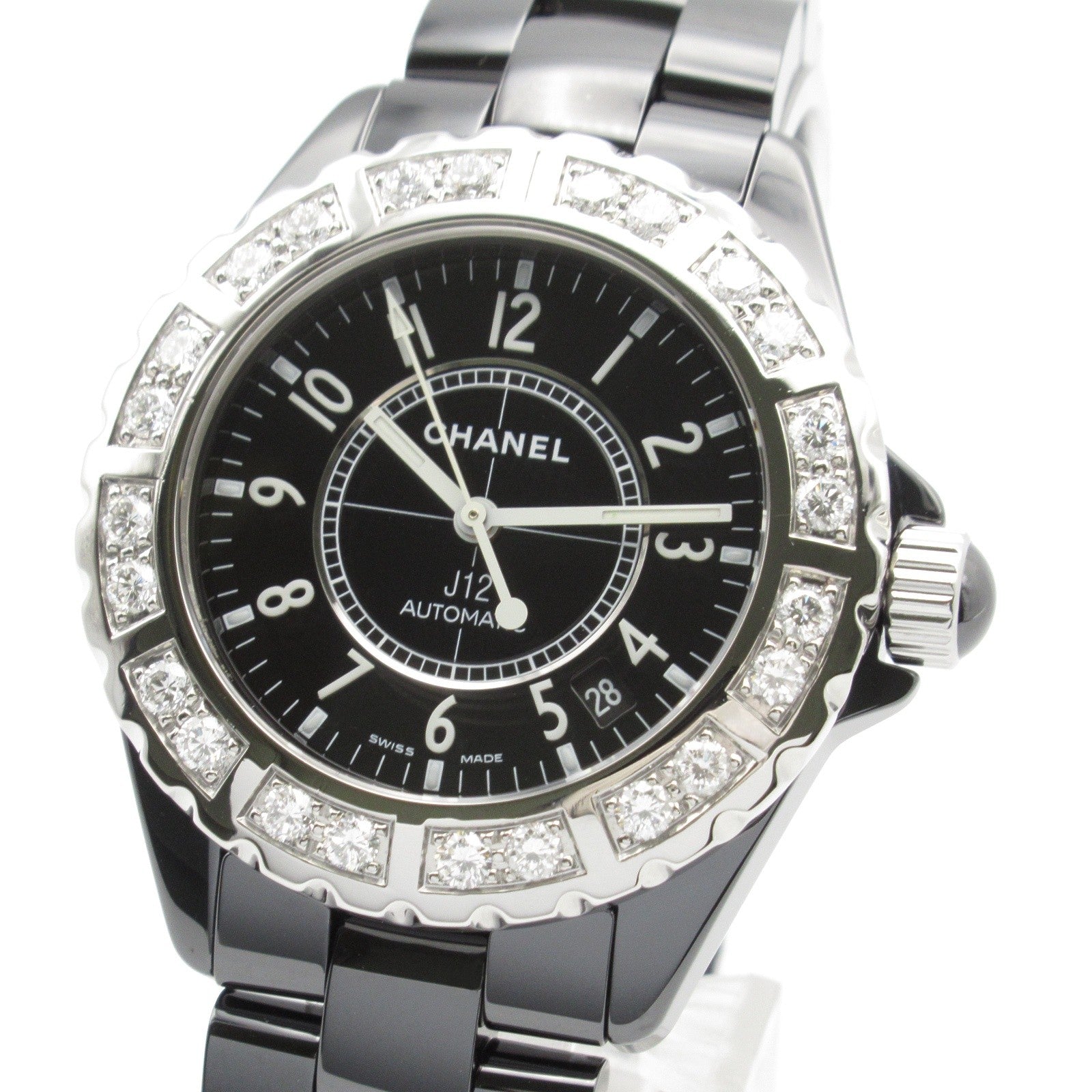 J12 ダイヤベゼル メンズ 腕時計 自動巻き セラミック ダイヤモンド