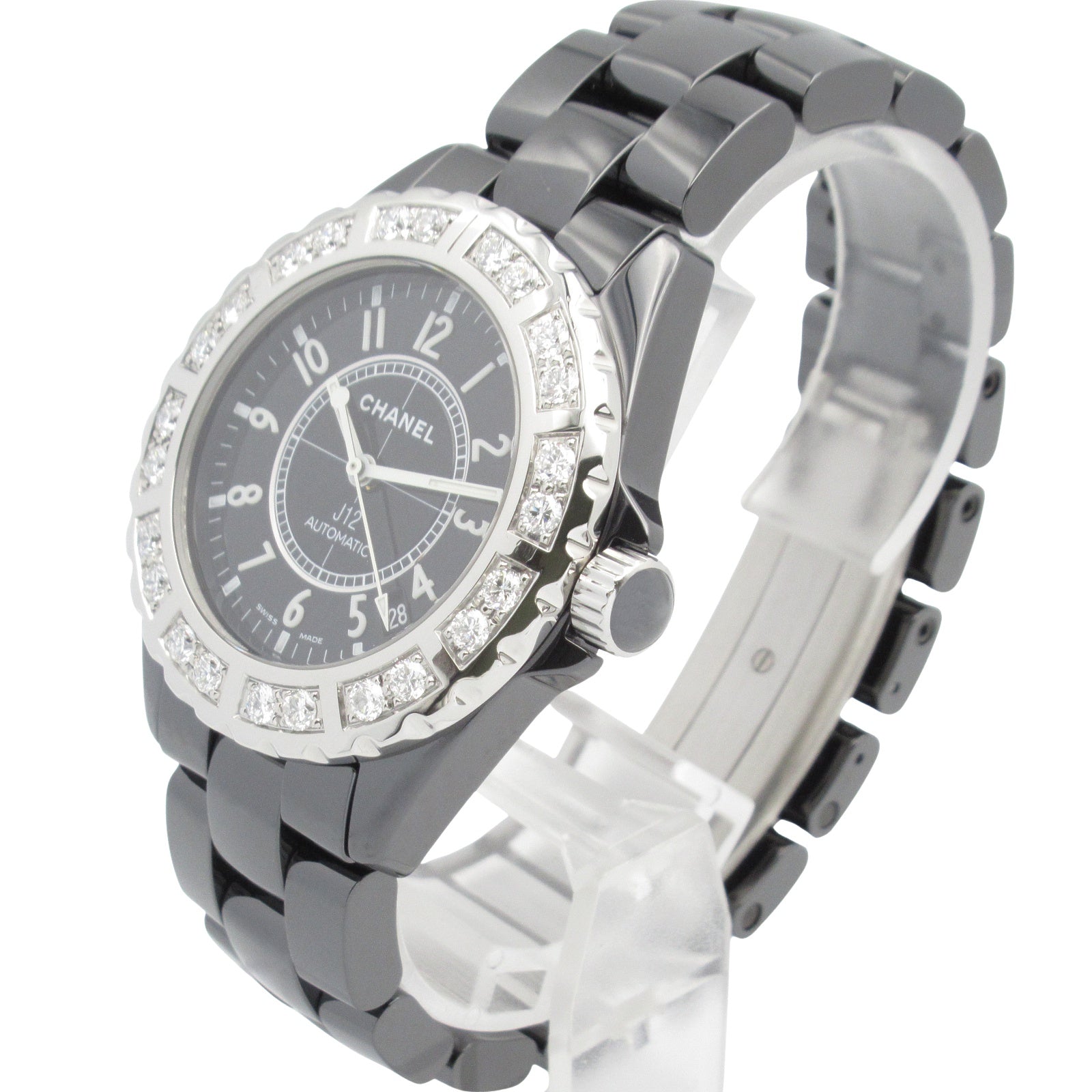 J12 ダイヤベゼル メンズ 腕時計 自動巻き セラミック ダイヤモンド