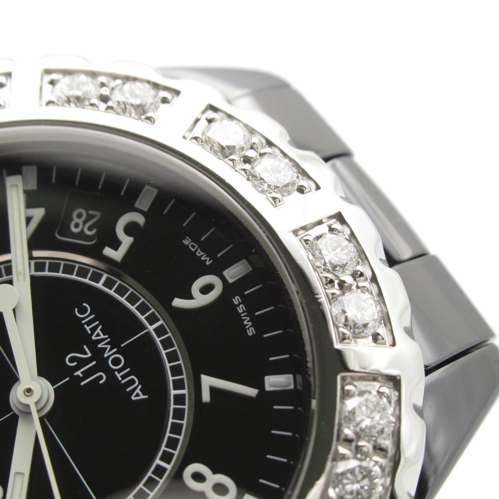 J12 ダイヤベゼル メンズ 腕時計 自動巻き セラミック ダイヤモンド