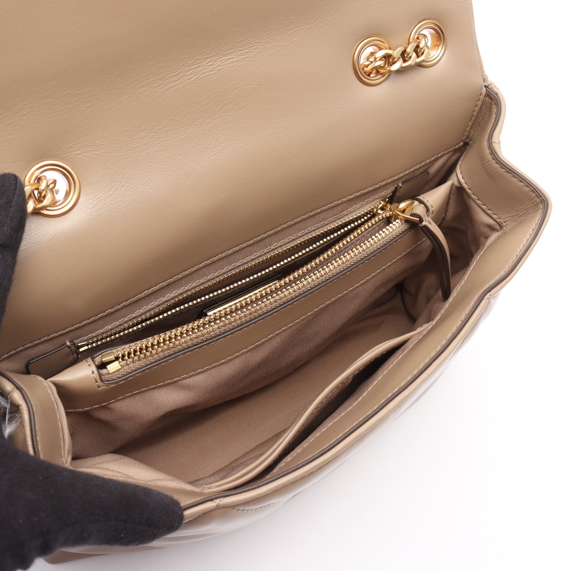 キラ Wチェーンショルダーバッグ レザー ベージュ トリーバーチ – RECLO