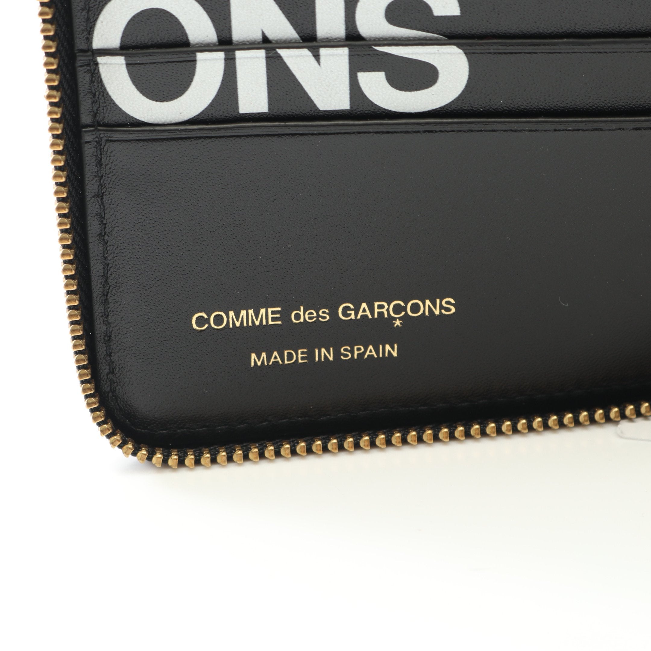 HUGE LOGO ラウンドファスナー二つ折り財布 レザー ブラック