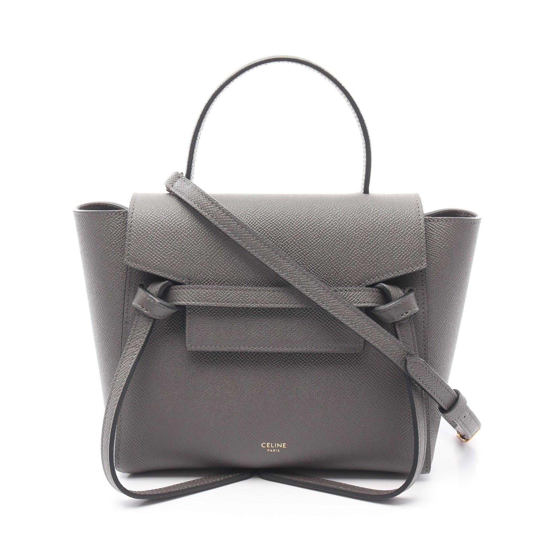 BELT BAG NANO ベルトバッグ ナノ ハンドバッグ レザー ダークグレー 