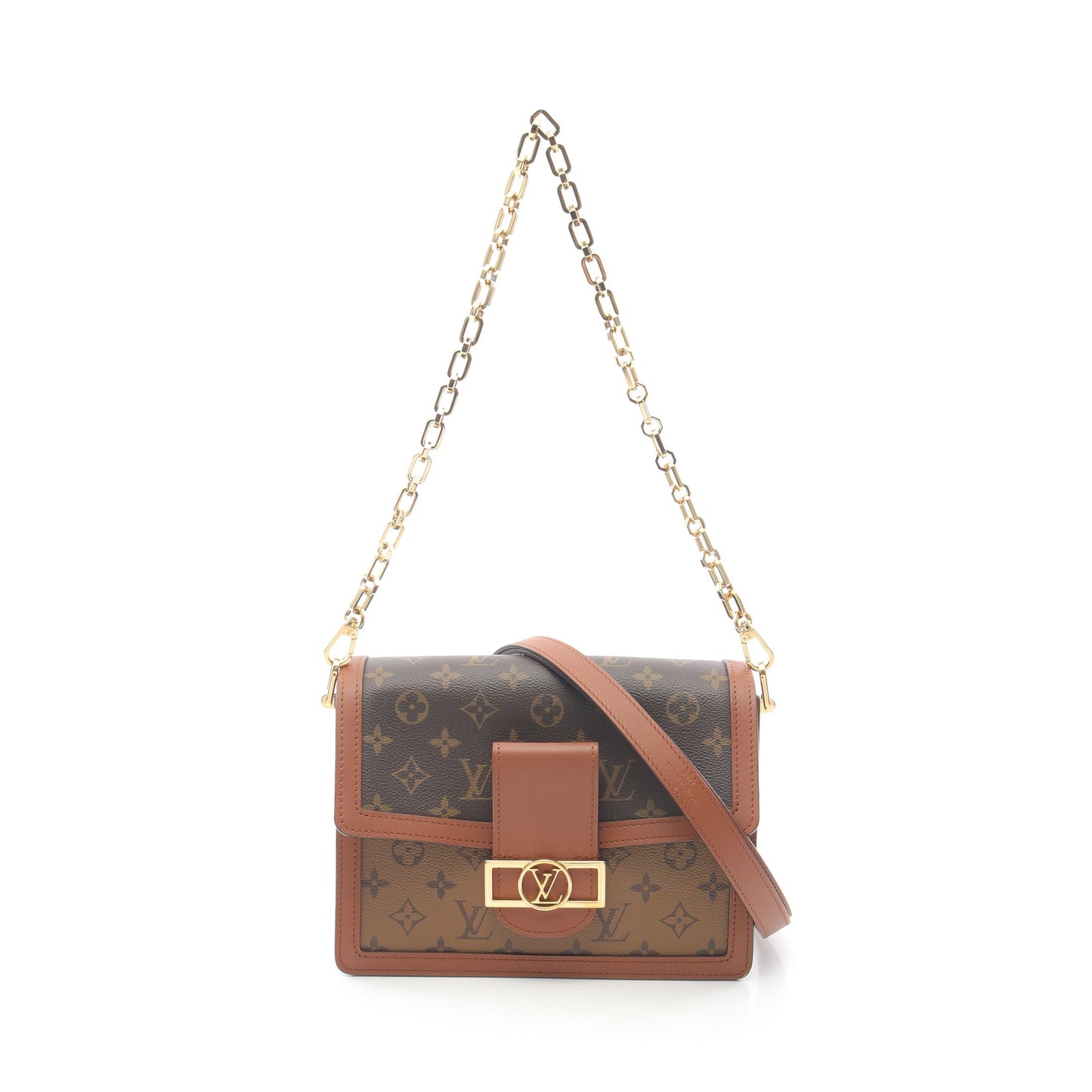 ドーフィーヌMM モノグラムリバース チェーンショルダーバッグ PVC レザー ブラウン 2WAY ルイヴィトン バッグ LOUIS VUITTON