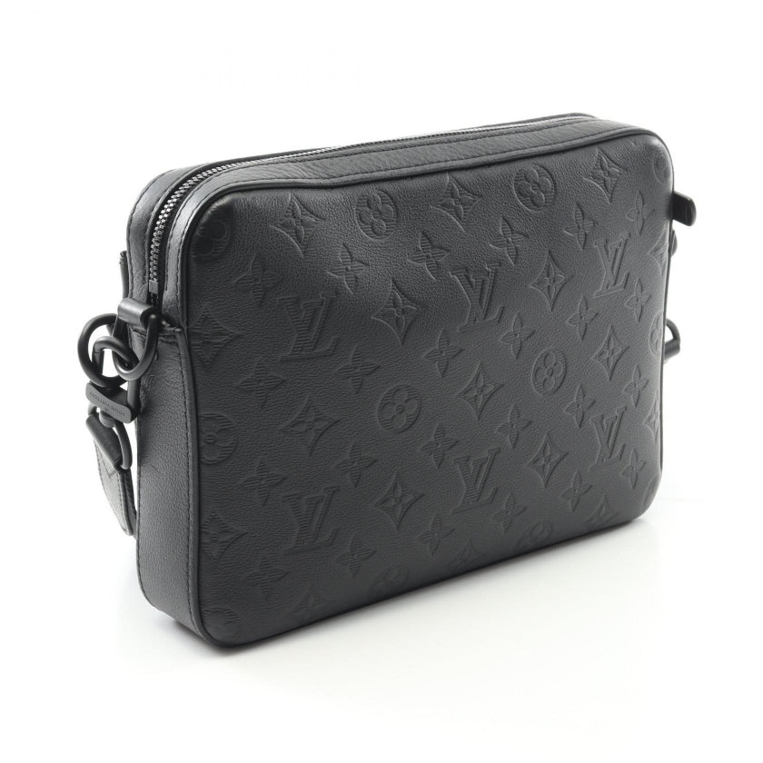 トリオ メッセンジャー モノグラムシャドウ ショルダーバッグ レザー ブラック ルイヴィトン バッグ LOUIS VUITTON