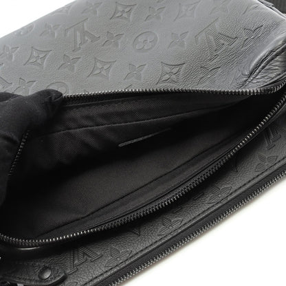 トリオ メッセンジャー モノグラムシャドウ ショルダーバッグ レザー ブラック ルイヴィトン バッグ LOUIS VUITTON