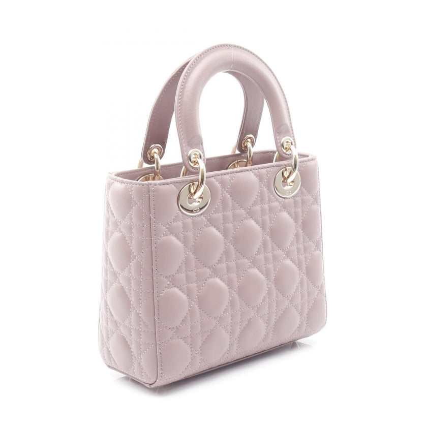 LADY DIOR MY ABCDIOR レディディオール スモール カナージュ ハンドバッグ ラムスキン パープルグレー 2WAY クリスチャンディオール バッグ Christian Dior
