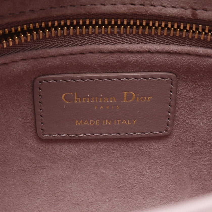 LADY DIOR MY ABCDIOR レディディオール スモール カナージュ ハンドバッグ ラムスキン パープルグレー 2WAY クリスチャンディオール バッグ Christian Dior