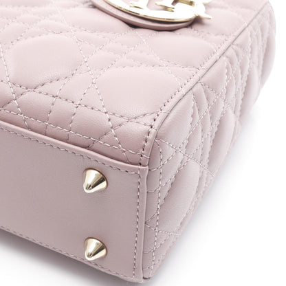 LADY DIOR MY ABCDIOR レディディオール スモール カナージュ ハンドバッグ ラムスキン パープルグレー 2WAY クリスチャンディオール バッグ Christian Dior