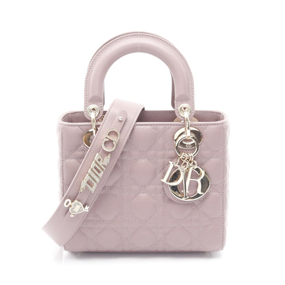 LADY DIOR MY ABCDIOR レディディオール スモール カナージュ ハンドバッグ ラムスキン パープルグレー 2WAY クリスチャンディオール バッグ Christian Dior