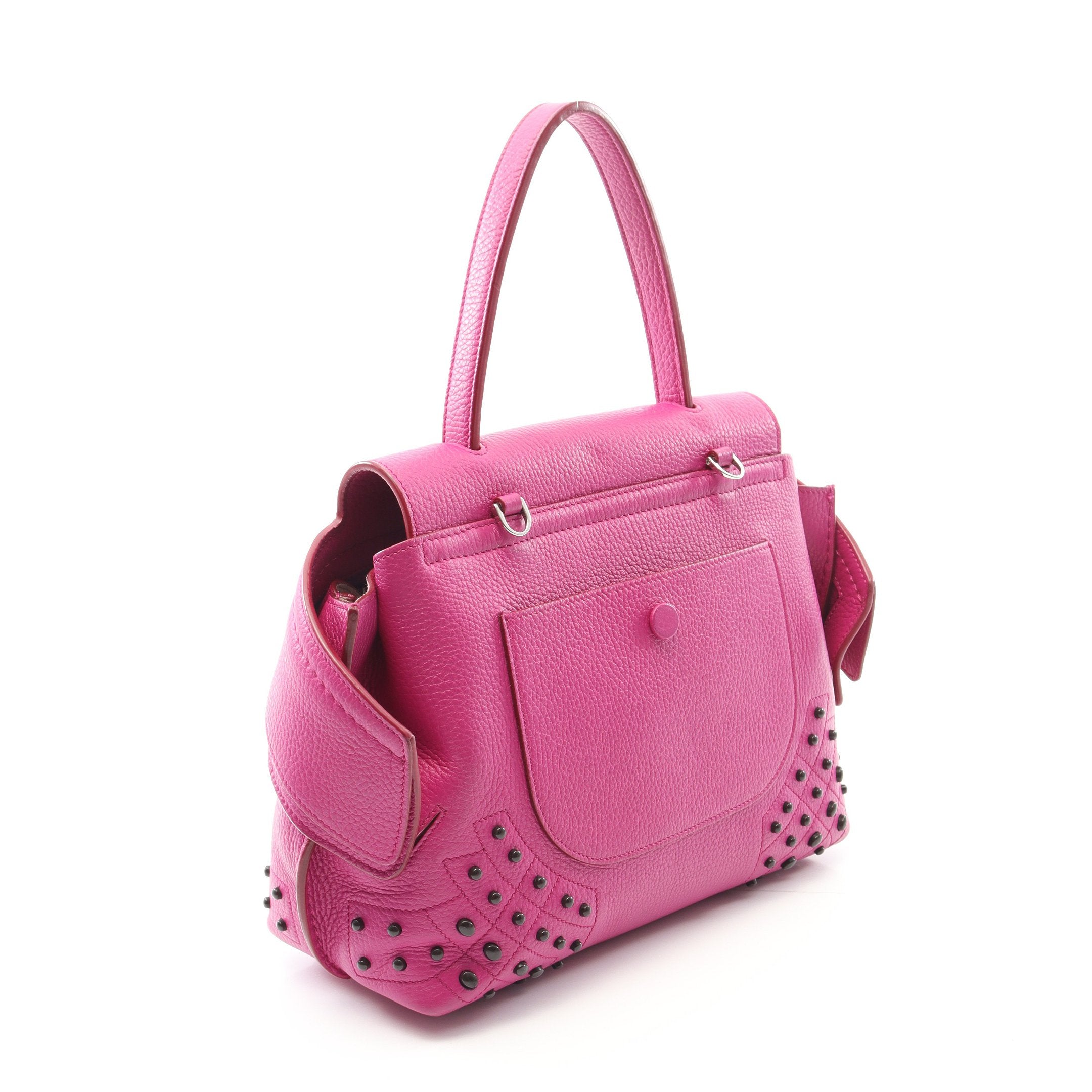 WAVE BAG ウェーブバッグ ハンドバッグ レザー ピンクパープル 2WAY