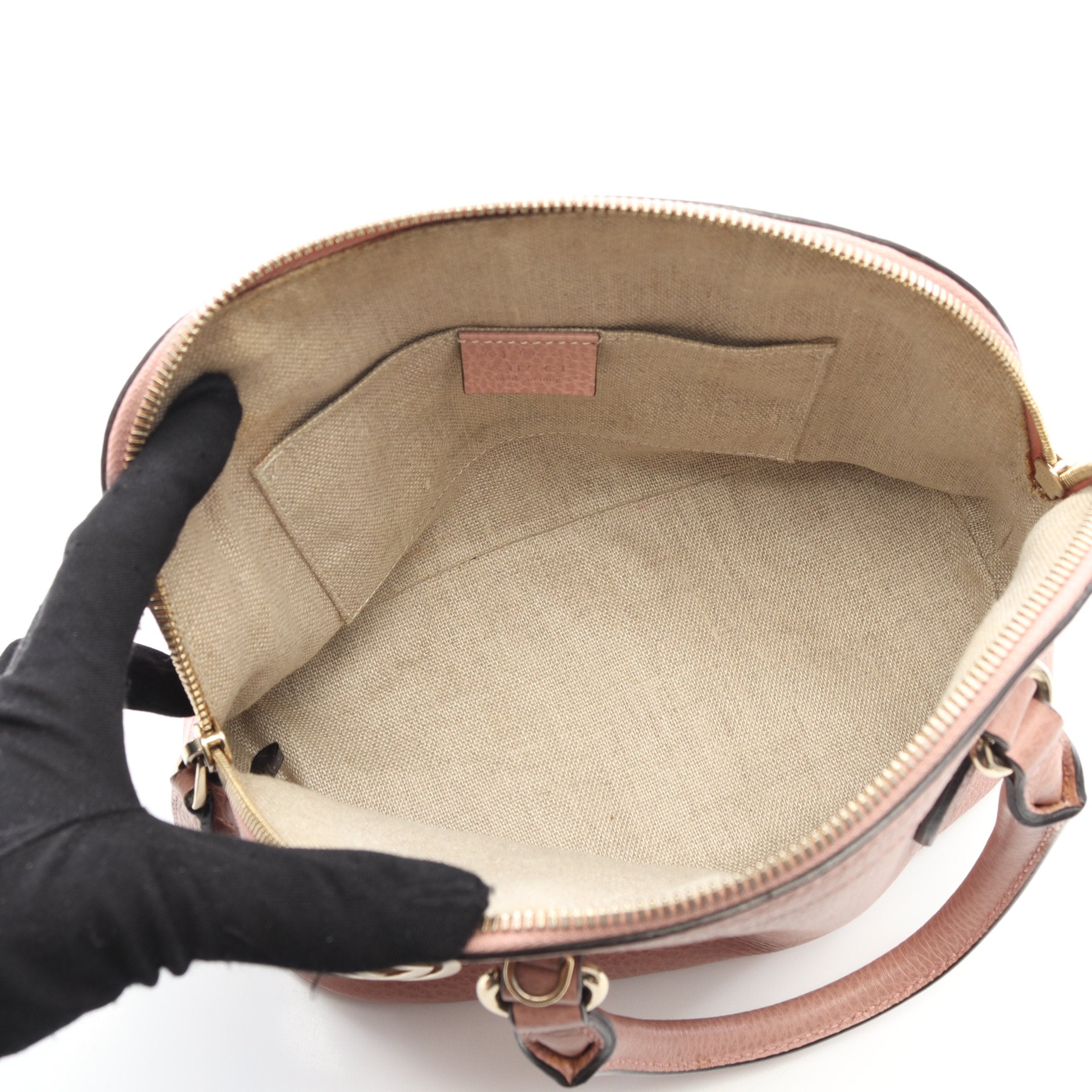 インターロッキング G ハンドバッグ レザー ピンク 2WAY グッチ – RECLO