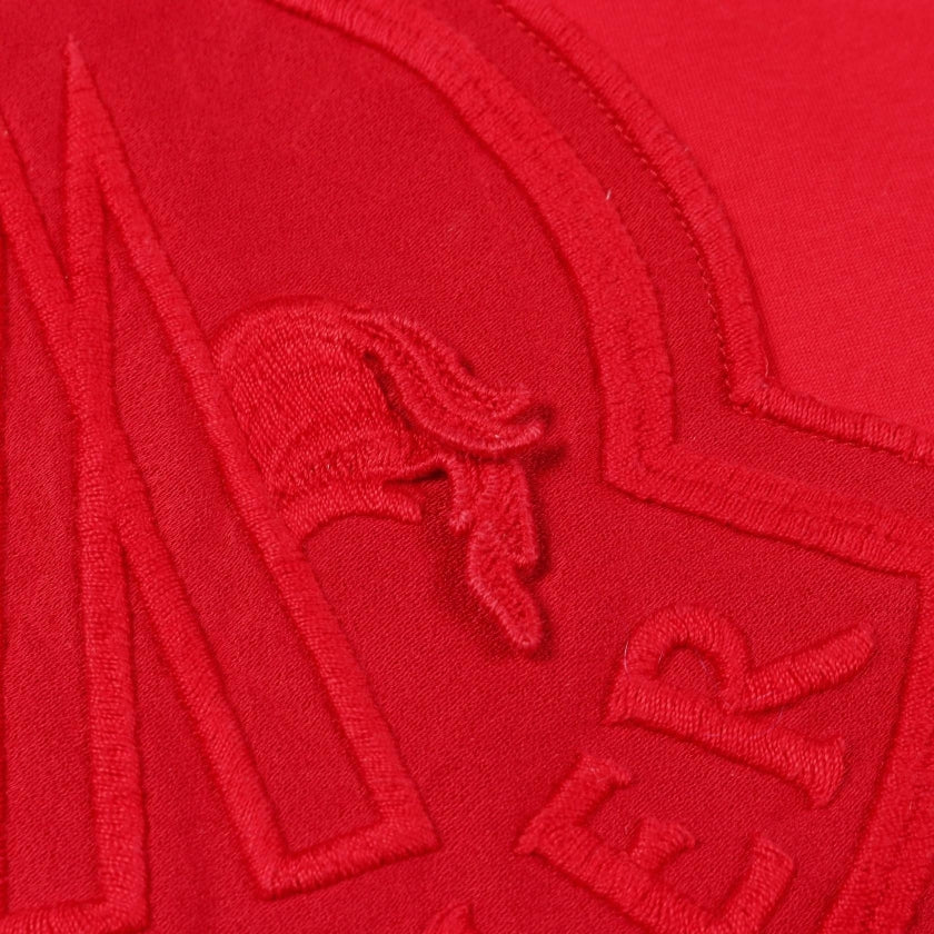 Tシャツ クルーネック ロゴ刺繍 コットン レッド モンクレール – RECLO